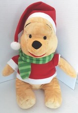 Winnie the Pooh Santa Claus POOH Christmas Plush 18" Disney Store Stuffed Animal