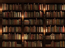 Library Candle Lighting Vintage Bookshelf Backdrop 7x5ft Vinyl Photo Background