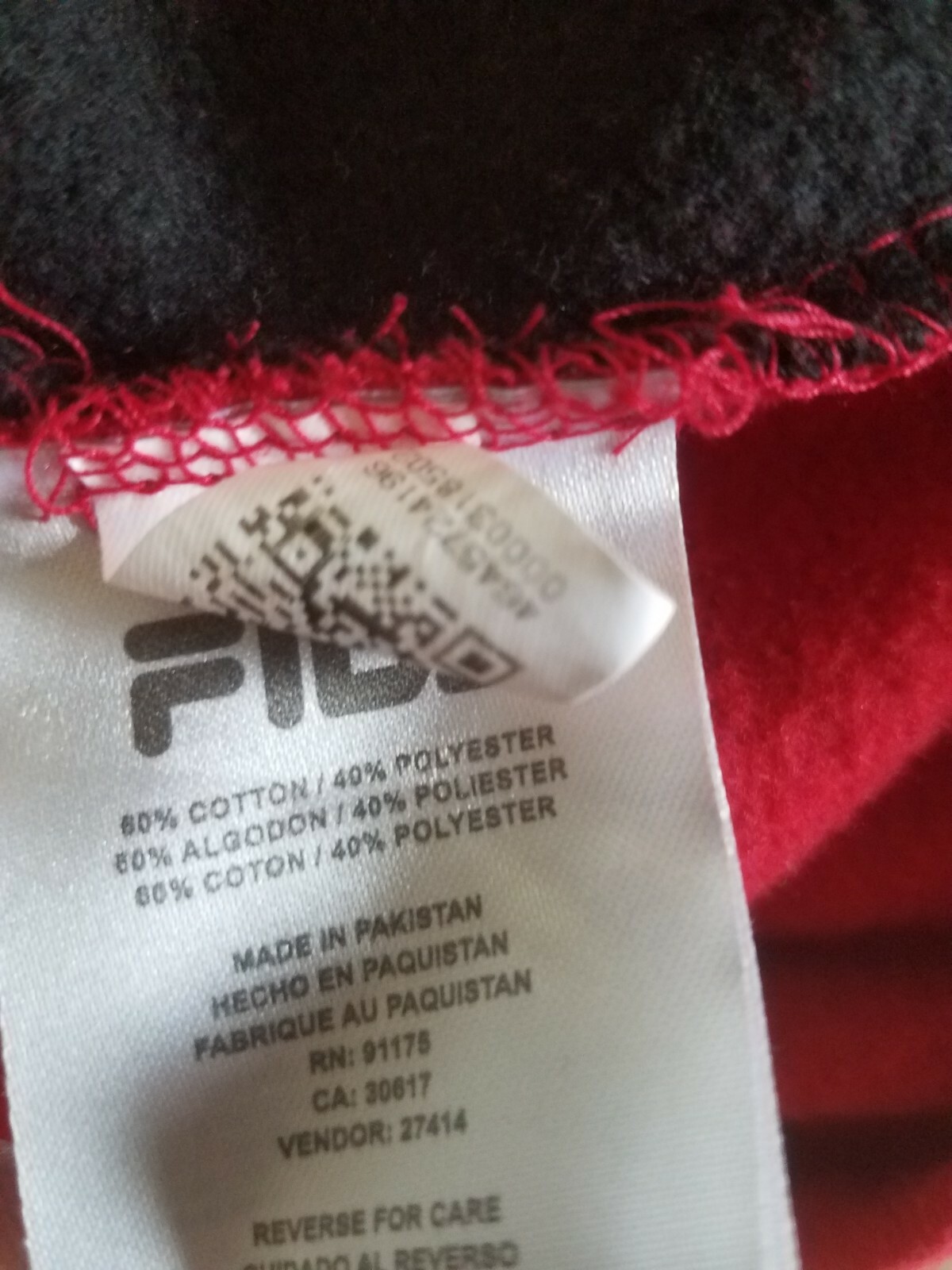 FILA Autentico Logo Rosso Felpa con Cappuccio Pullover Felpa con Cappuccio Adulto Grande Ottimo