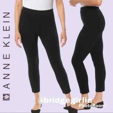 Anne Klein Womens Pants Size S Tummy Control Ponte Black Pull On