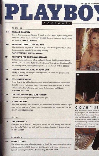 PLAYBOY US September 2002 JORDAN Shallan Meiers LENNY KRAVITZ Anita Marks @ EX - Picture 5 of 10