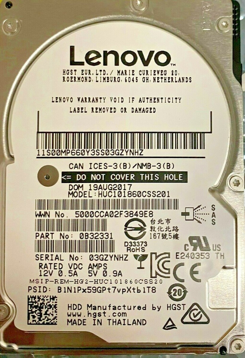 0000me0000 Lenovo 600GB 10K SAS 12Gb/s 512n 2.5