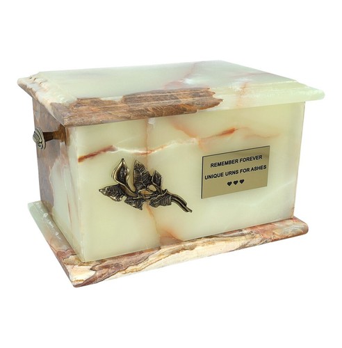 Stenen kistje natuurlijke groene onyx as Urn voor volwassenen - 第 1/9 張圖片