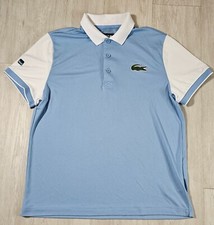 Lacoste Sport Miami Open Mens Polo Shirt size FR5 US LG Alligator Blue White