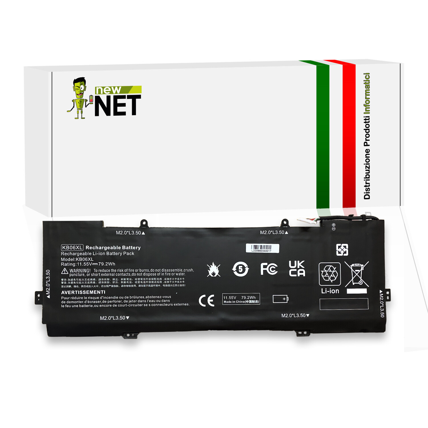 Batteria compatibile con HP Spectre X360 15 BL075NR BL195NZ 11,55V 79,2Wh