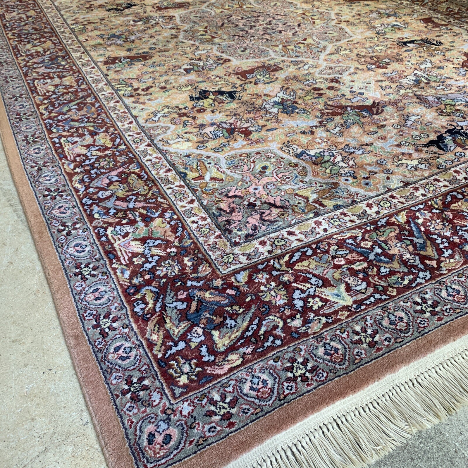KARASTAN 8’ 8” x 12’ 723 Persian Hunting Rug WOOL AREA RUG Made In USA