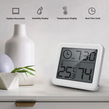 3,2/" LCD Digital Feuchtemessgerät Uhr Home Thermometer Hygrometer A3DE