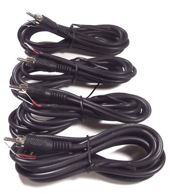 4/Pk 6-ft RCA Male Fully Shielded Speaker Cable To Stripped Bare Wire Sub Woofer