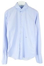 SUITSUPPLY Slim Fit Formal Shirt Men's MEDIUM Cutaway Collar Button Up Blue