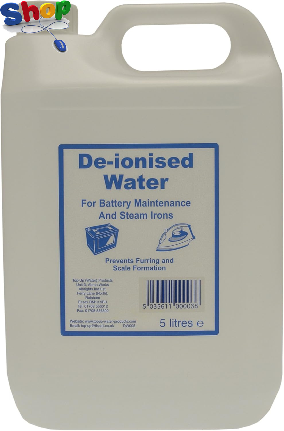 5 De-Ionised Water, 5 Litre