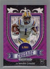 2021 Panini Prizm Draft Picks Prizms Purple Wave #162 Ja'Marr Chase  Crusade RC
