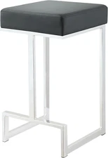 Gervase Square Counter Height Stool Black and Chrome