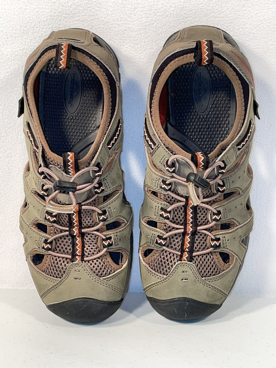 Eddie Bauer Carl Sandals Mens Size 12 Leather Hiking 25753 Outdoors Gray Black EDDIE BAUER “CARL” Bump Closed Toe Hiking Sandal, Men main image 2