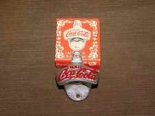 VINTAGE ENJOY COCA COLA CAST IRON WALL MOUNT BOTTLE OPENER IN BOX NEW OLD STOCK