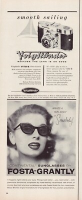 Print Ad Voigtlander Camera 1956 Fosta Gratley Half-Page Magazine 5'''x12''