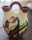 Native American Indian Raincloud Pottery Double Bud Vase Art — photo 3