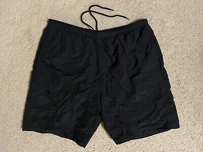 Men's SUPREME Black WATER SHORTS drawstring NYLON cargo pocket zip Logo  LARGE 