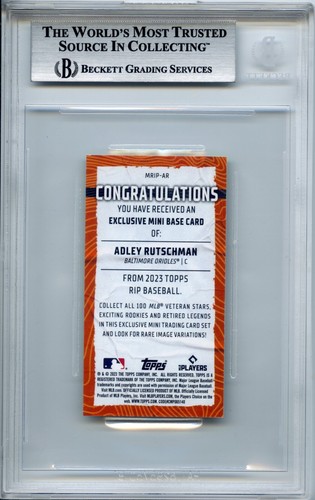 2023 Adley Rutschman Topps Rip Mini GREEN BGS 9 Mint /15 Baltimore Orioles RC - Picture 2 of 2