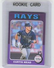 2024 Topps Heritage Mini #176 Curtis Mead Rookie Purple Border #/15 Rays RC