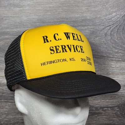 VTG R.C. Well Service Kansas Snapback Trucker Hat Cap Mesh Foam Front Rope Cord