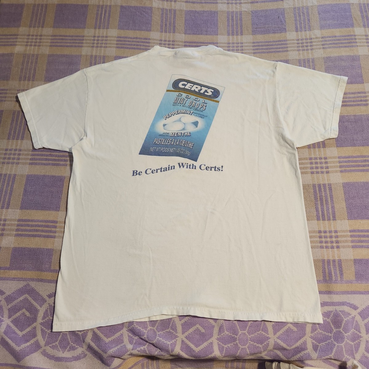 Vintage 90s Certs Mint Drops Peppermint Candy Snack T-Shirt Will