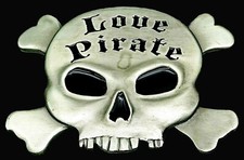 Love Pirate Skull Bones Bergamot Belt Buckle