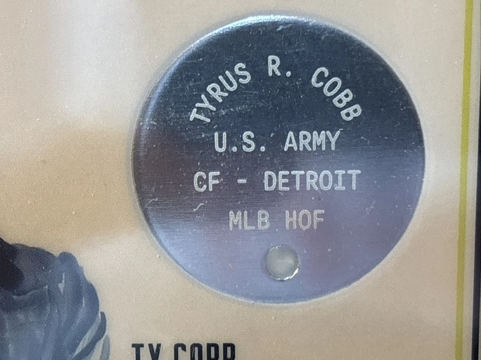 TY COBB 2022 Historical Autographs 1918 End of the Great War Dog Tag #/49 Tigers - Image 2 of 4