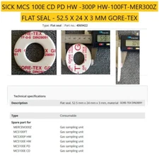 SICK MCS 100E CD HW PD -300P HW- 100FT- MER300Z " FLAT SEAL - GORE-TEX"
