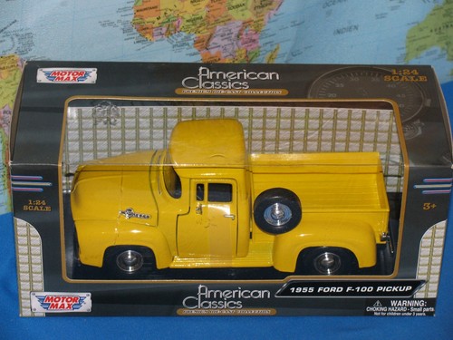 1/24 1955 FORD F-100 PICKUP YELLOW AMERICAN CLASSICS PREMIUM DIE-CAST BRAND NEW - Picture 8 of 12