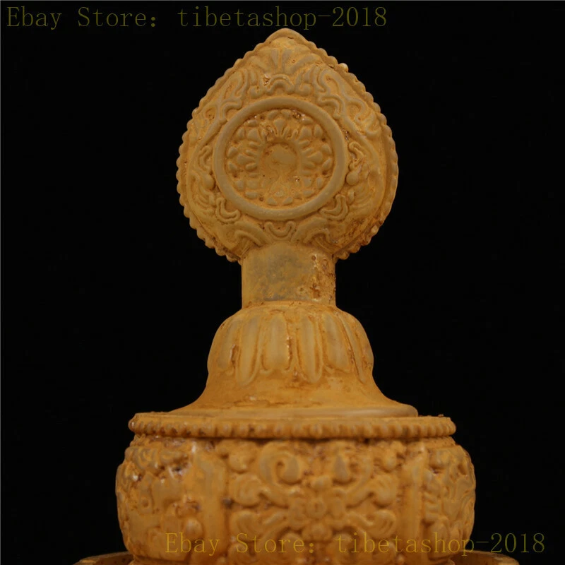 11.81" Tibet coloured glaze Hand carving CHATTRA pattern Manza Manda Tray Plate - Image 2 of 4