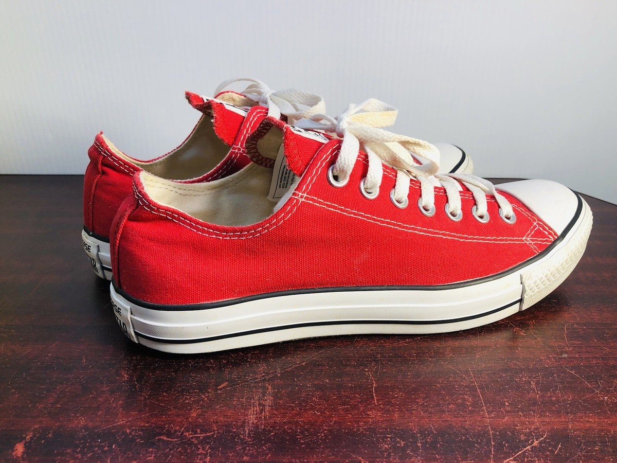 Converse Sz 9 Man Low Top Chuck Taylor All Star OX Red Shoes