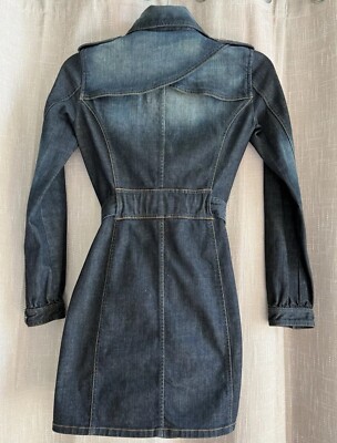 denim trench dress STRAPLESS TRENCH MAXI DRESS IN DENIM