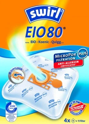 2 Pakete Swirl Staubsaugerbeutel EIO80 / EIO 80 AirSpace für EIO Alaska