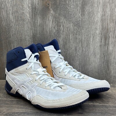 Asics Men's Matcontrol 2 Wrestling Shoes Size 7.5 White Blue 1081A029-100