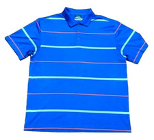 Nike Dri-Fit Golf Polo Shirt Men's XL Blue Striped Short Sleeve Performance