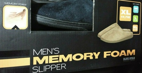 Memory Foam Slippers Warm wool lining for Men Size XLarge 11/12 Color Navy Blue