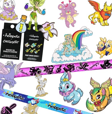 CHOOSE Neopets 18x Pins + 2 Lanyards - Blind Box Pins + WYP Pins - NEW /No Codes