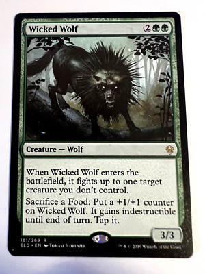MTG Magic the Gathering Thron der Eldraine Böser Wolf Rare LP