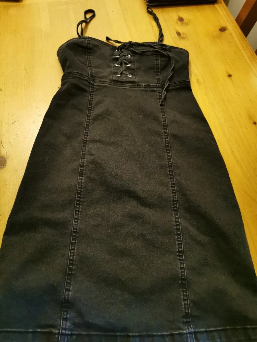 Primark black denim best sale dress