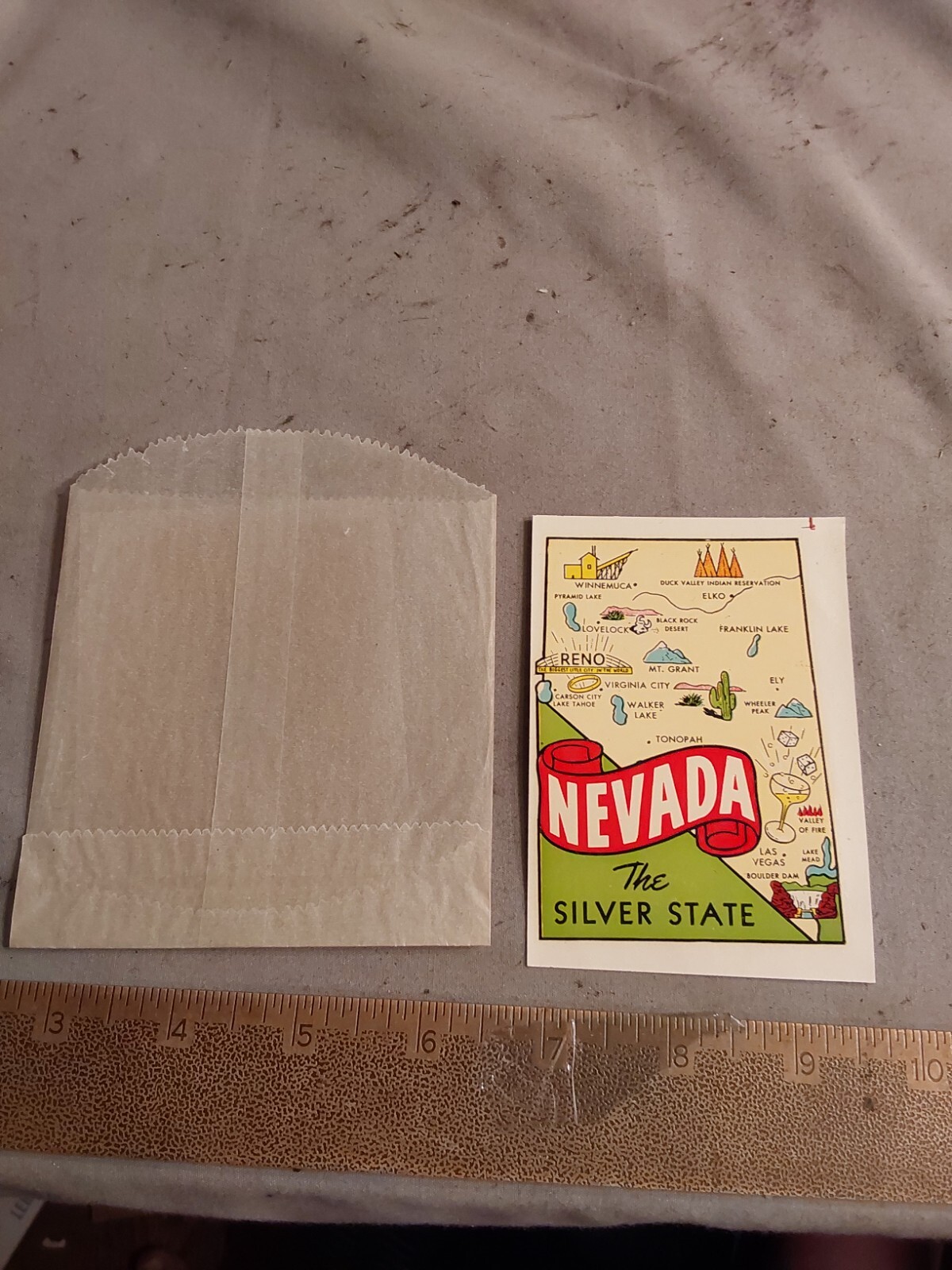 Vintage Nevada Travel Souvenir Luggage Bumper Decal Unused