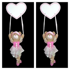 Lillian Vernon Lot of 2 Soft Ballerina Doll Wall Hanging Room Signs 24 Inch