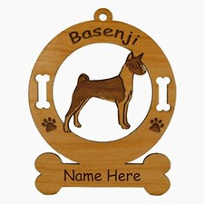 Basenji Body Dog Breed Ornament Personalized With Your Dog's Name 1437