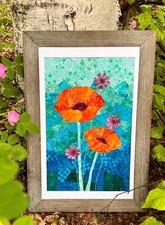 Kit de edredón arte collage parche amapola On The Trail Creations - Boina Nelson