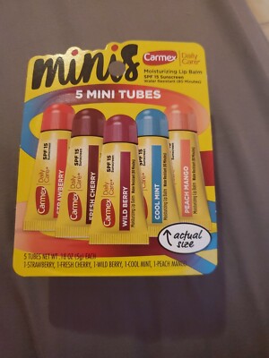Carmex Moisturizing MINIS Lip Balm (5 mini tubes) Variety Flavors SPF15 Daily