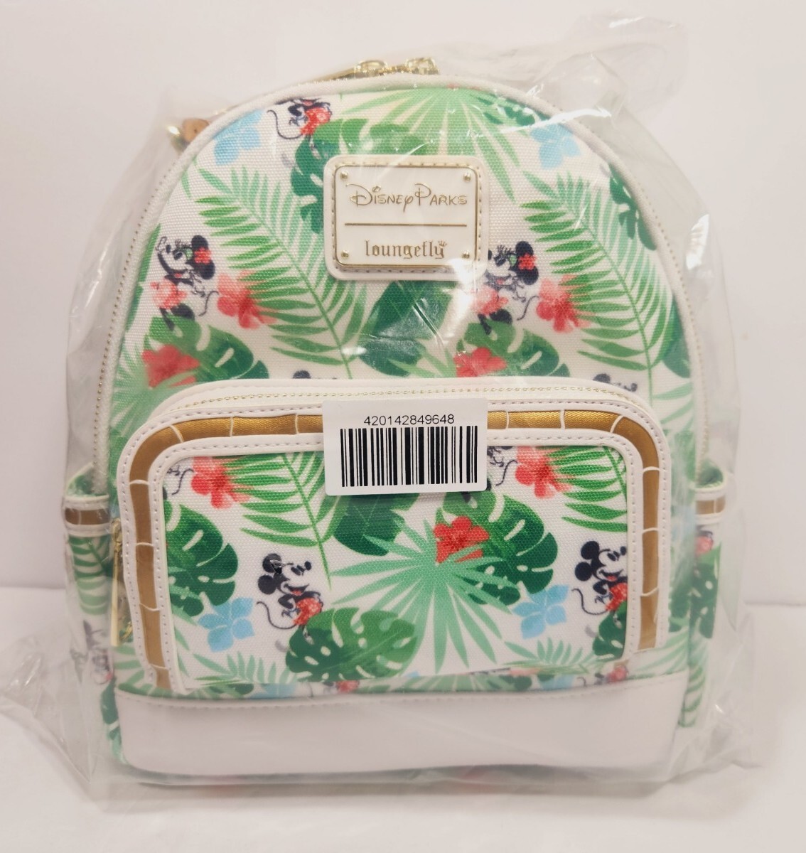 Loungefly Disney Parks Green Tropical Backpack Grotto Treasures Exclusive - Loungefly Disney Mickey and  main image 4