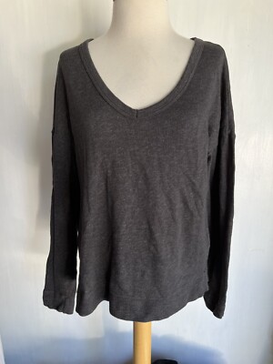 JAMES PERSE Standard Women's Long Sleeve Black V-Neck Sweater T-Shirt Size 3