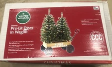 Winter Wonder Lane Wagon With Pre Lit Trees New In Box Genuine