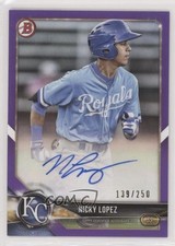 2018 Bowman Prospect Purple 139/250 Nicholas Lopez Nicky Lopez #PA-NL Auto 4al