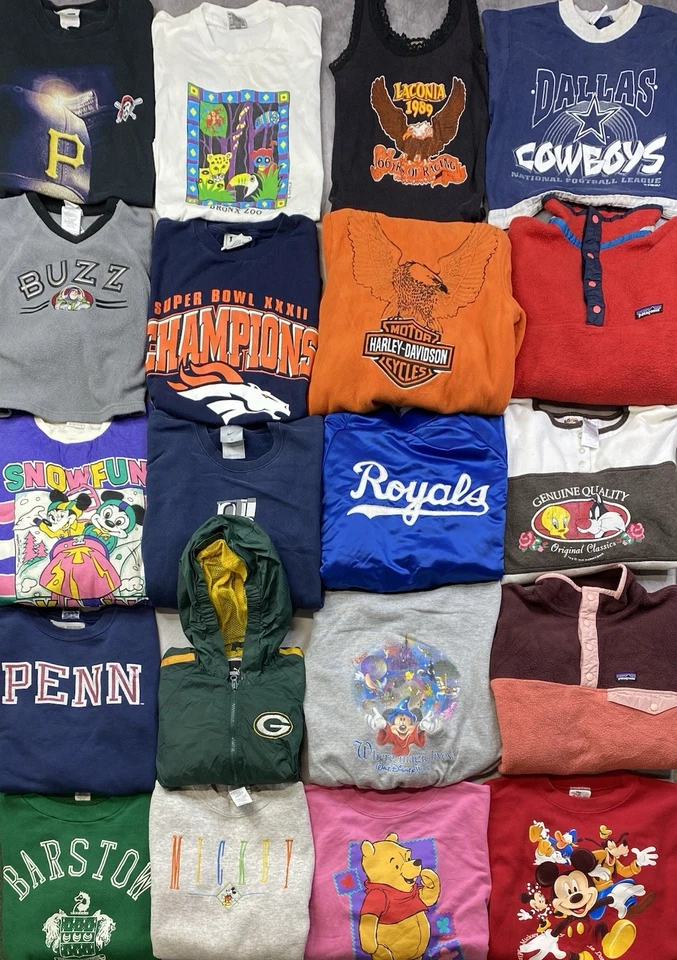 Lote De 40 Sudadera Camisa Sudadera Vintage Niños Gráfico Juvenil Dibujos Animados Deportes Años 90 Foto 2 de 4