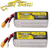 2X Tattu R-Line Versión 5.0 2200mah 5S 150C 18.5V Lipo Batería Paquete XT60 Enchufe EE. UU.